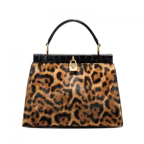 Michael Kors Gramercy Leopard Calf Hair Frame Satchel - Valiram Group