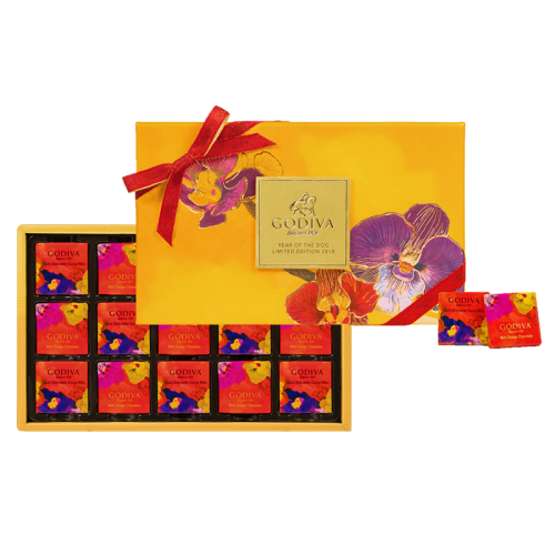 Godiva Chinese New Year Assorted Chocolate Carré Gift Box 15pcs Valiram Group