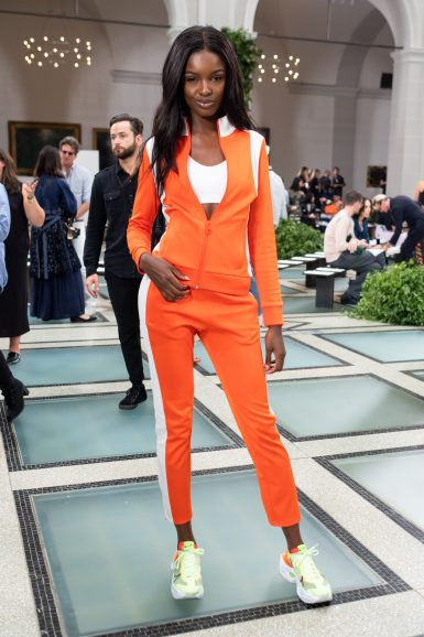 Leomie Anderon wearing Tory Sport Color-Block Track Jacket and Pant